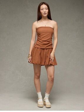 American Eagle Rust Strapless Mini Dress NWOT